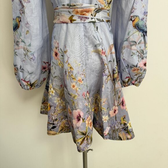 Zimmermann Rebellion Blue Aviary Mini Dress - Picture 11 of 12